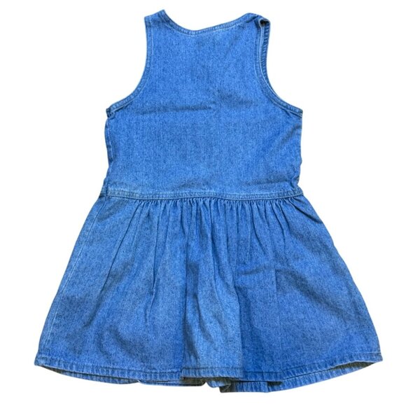 Oshkosh Bgosh Girls Denim Button-Front Sleeveless‎ Dress Size 6 100% Cotton Made - Picture 2 of 9